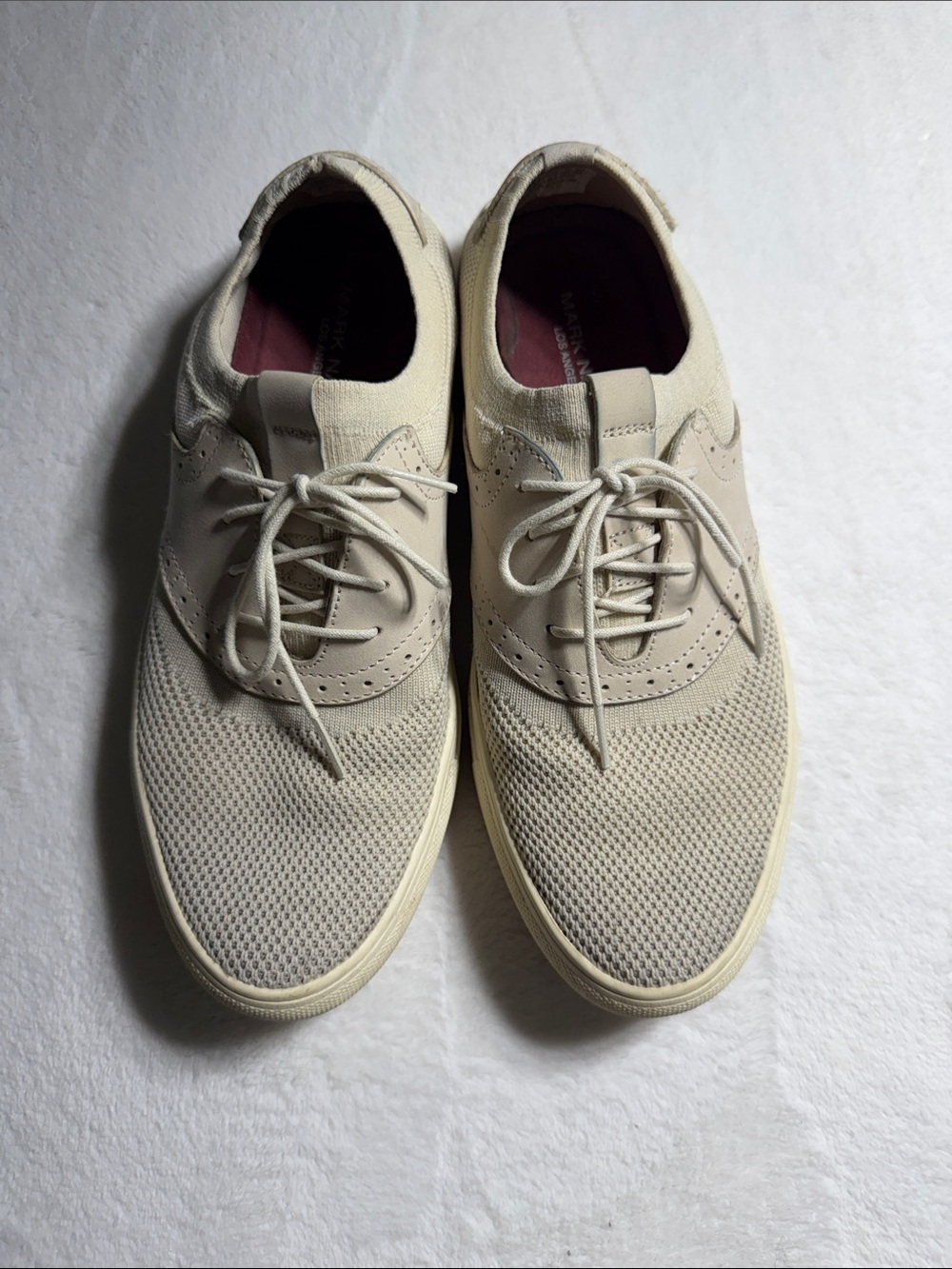 Mark Nason Casual Brentwood Lace-Up Sneakers in Beige
